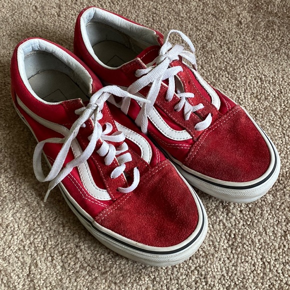Vans red womens 7 mens 5.5 good used - Picture 1 of 5